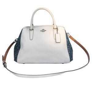 COACH F59442 Margot Carryall White Floral Large Crossbody Shoulder Bag Handbag